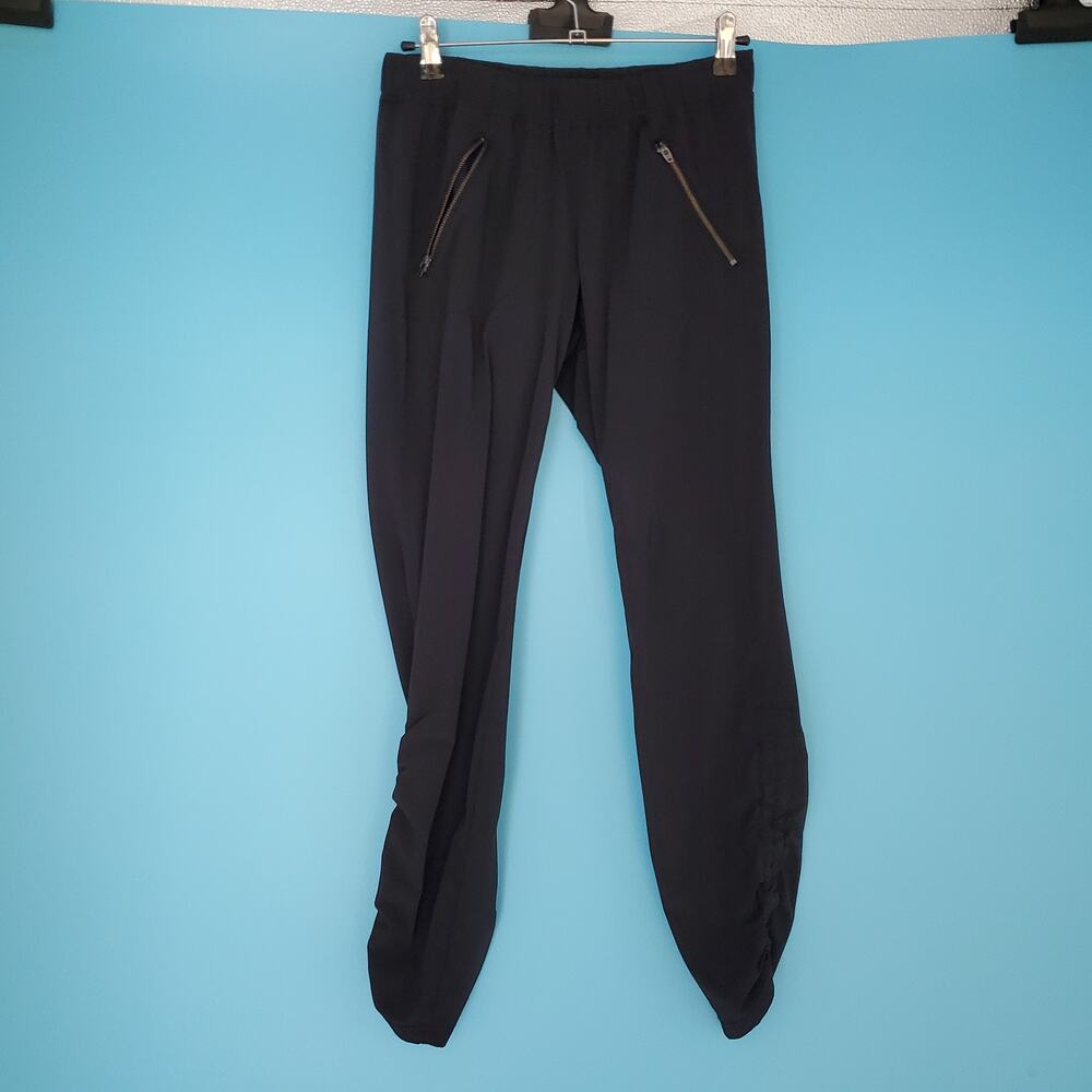 Athleta Joggers Size 2 Black Ankle Low Rise Zip Pockets